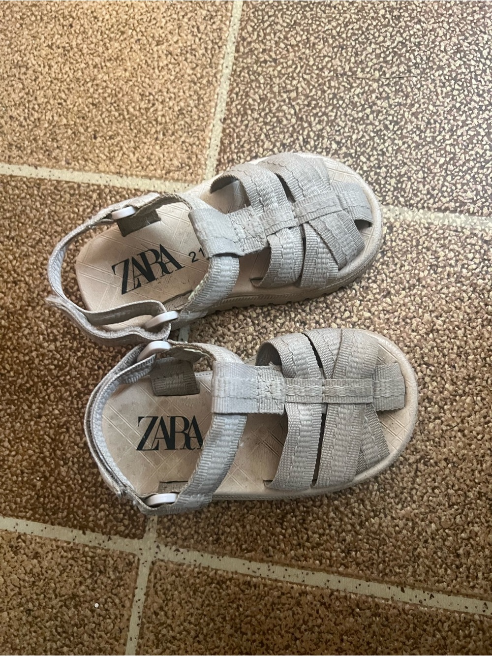 Zara Kids Light Beige Woven Fisherman Sandals